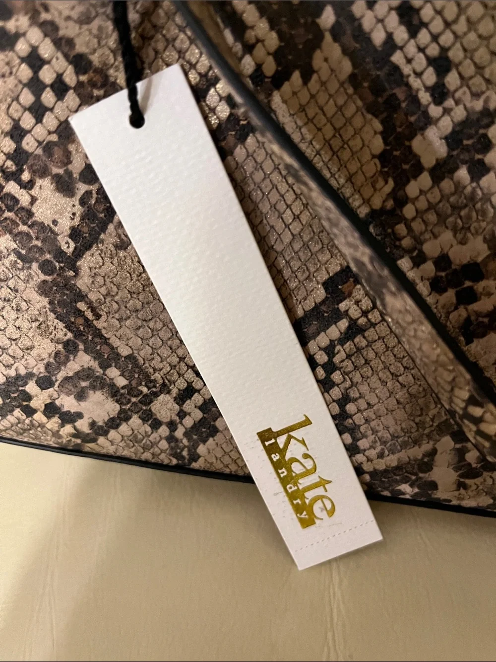 kate spade Snake-Print Tote in Taupe and Black with matching wallet